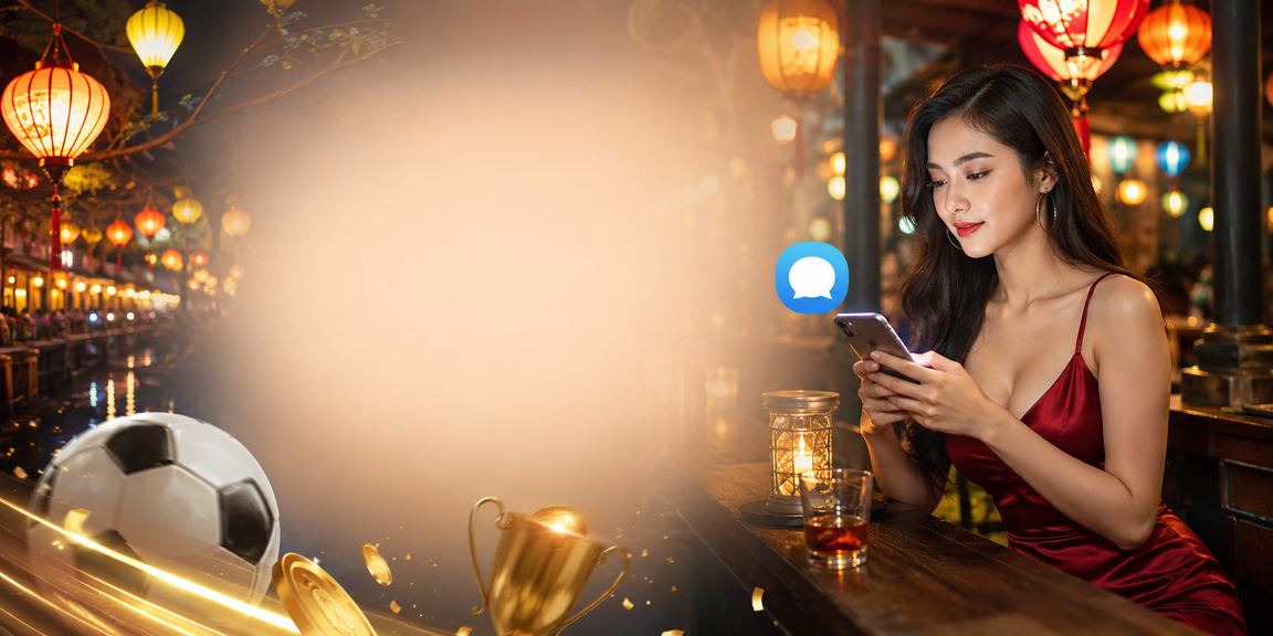 Người xem bóng đá và đặt kèo tại chợ đêm Huế trên điện thoại di động