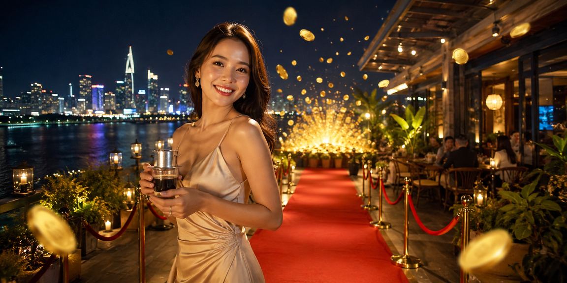 Không gian sòng bài hiện đại tại Sài Gòn với ánh đèn lung linh và bầu không khí giải trí sôi động